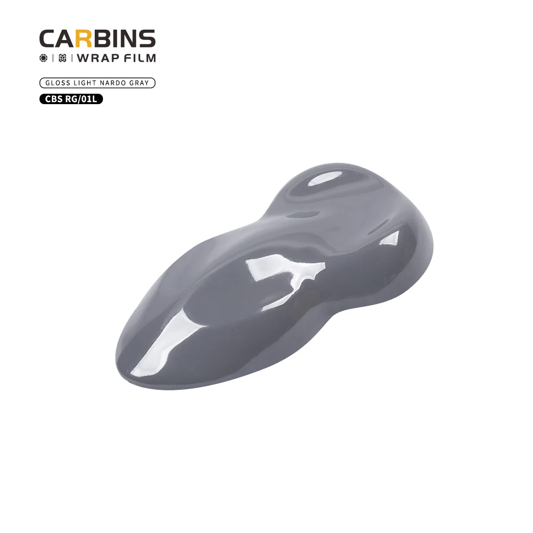 Carbins Brand Glossy Series Car Wrap For Full Body 18 meters Free Bubble Stretch Light Nardo Gray Vinyl Film