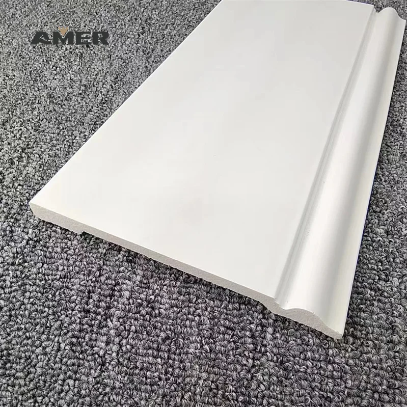 Amer Factory price Waterproof Plastic Polystyrene Skirting  Baseboard Flooring Decorative Moulding ps skirting