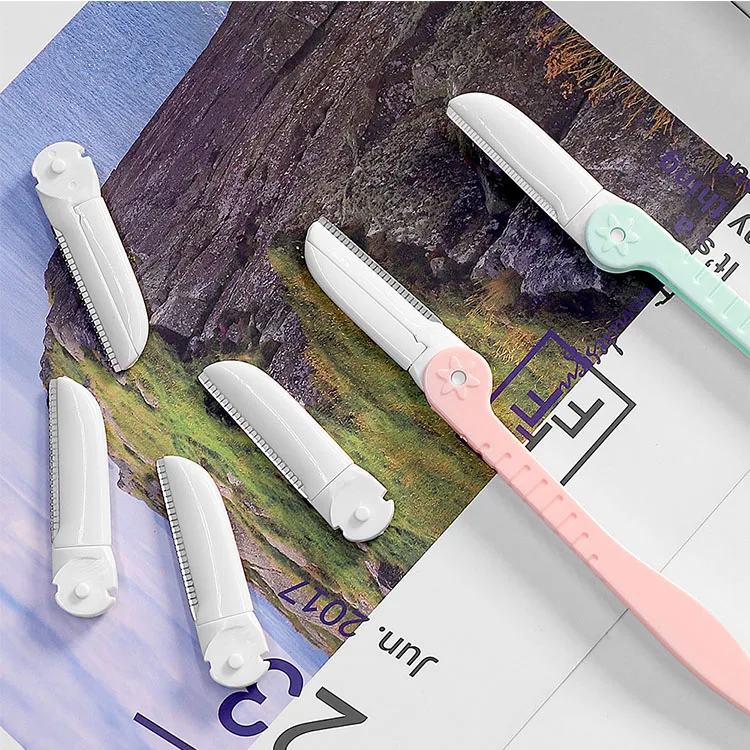 Disposable stainless steel blade candy color eyebrow razor trimmer
