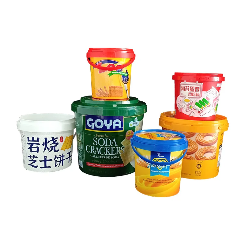Заводская цена 1L-5L пластиковое ведро для пищевых продуктов с ручкой крышек оптовой продажи