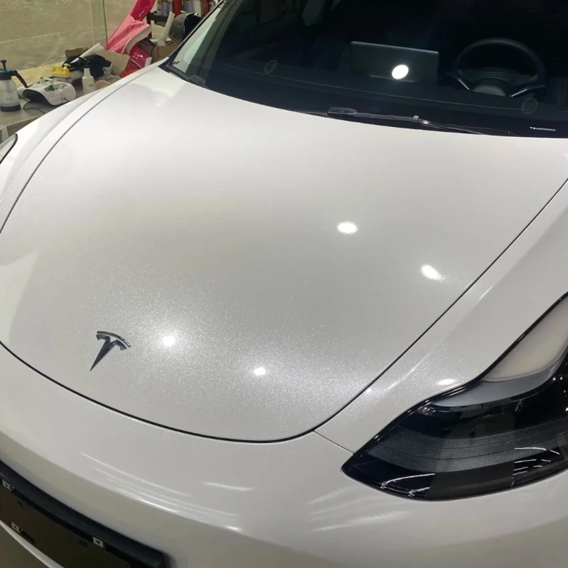 Custom Pearl White TPU Color Changing PPF Film Paint Protection Film Roll Car Wrapping Film Color Change Foil Glitter Vinyl Wrap