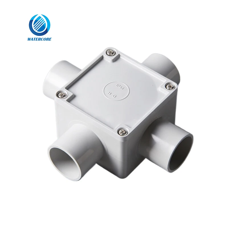 AS/NZS2053 Standard High Quality PVC Conduit Pipe and Fittings PVC Square Junction Box with 4 Way