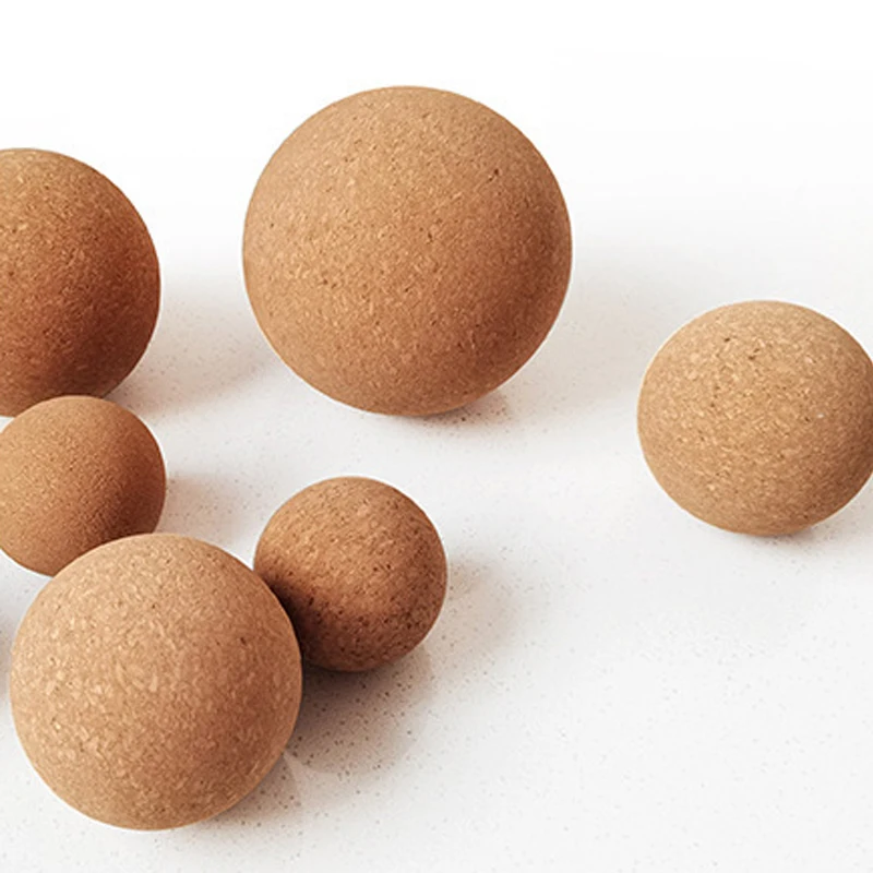 Supro Custom supplier wholesale sports fitness workout high density eco friendly yoga exercise natural wooden cork massage balls