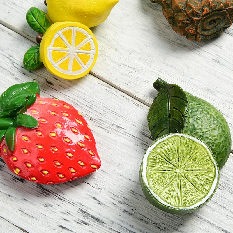 Durian Magnets/Blueberry Strawberry Magnets/Banana Watermelon Lemon Cantalou 3d Resin Fruit Fridge Magnet Wholesale Price