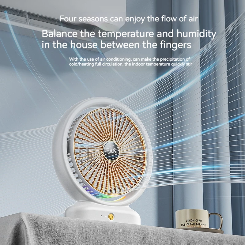 New Design Factory Price electric 3 speed control usb table fan portable mini hand rechargeable fan with light