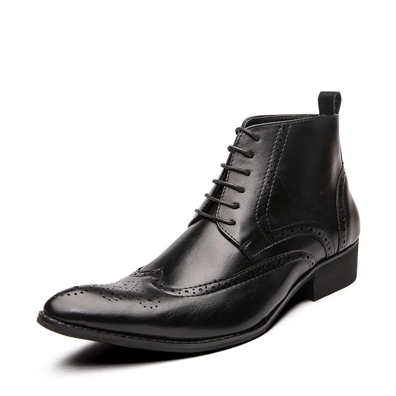 
2019 модные весенние ботинки из натуральной кожи ручной работы с острым носком на шнуровке, мужские ботинки 