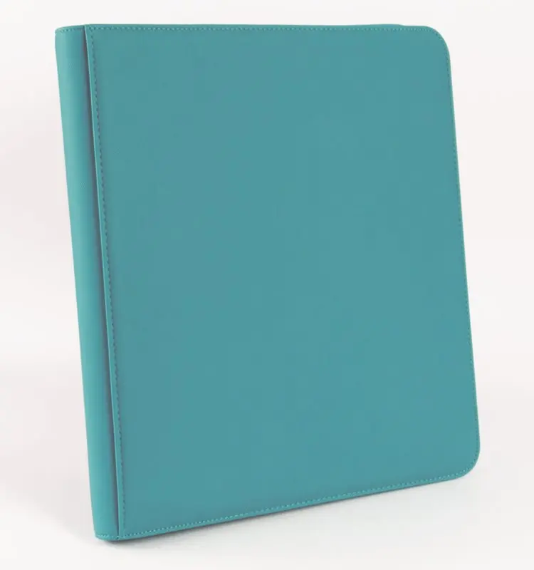 20 pages 480 pcs zipper 12 pockets PU leather custom MTG game magic loose leaf notebook sleeve yugioh tcg premium card binder