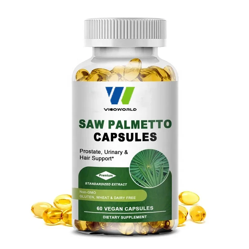 Private Label Saw Palmetto Softgel Capsules 600mg Supports Urinary Health Herbal Prostate Supplement