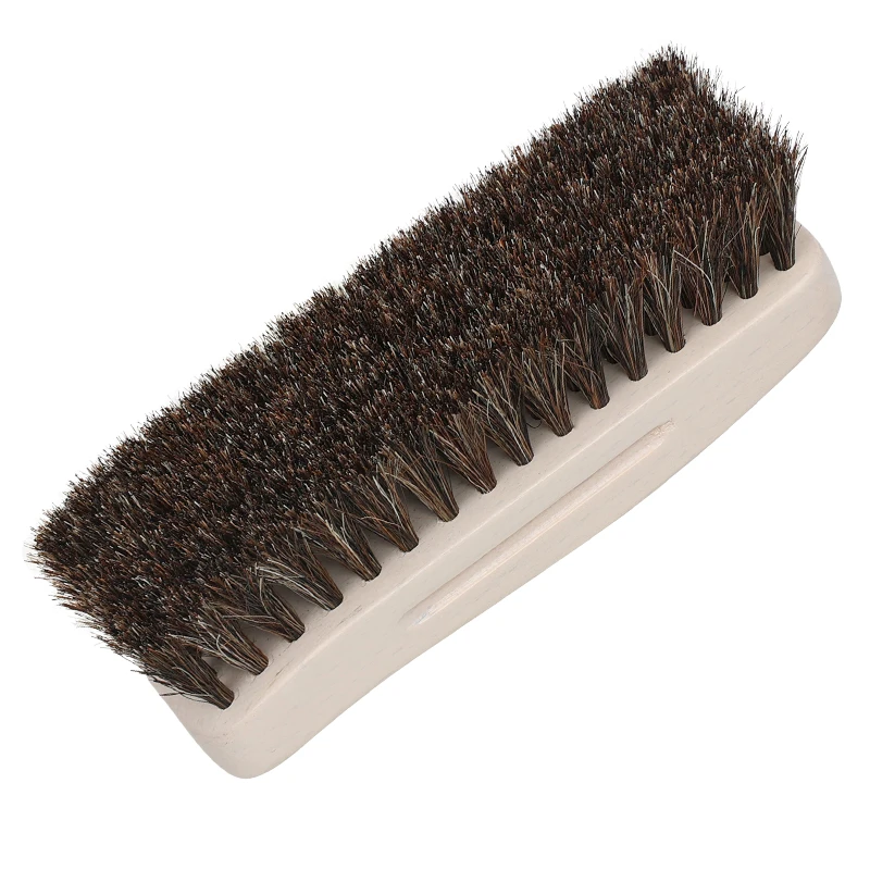 Factory Wholesale Custom Logo Wood Sneaker Shoe Cleaning Brush Horse Hair Wooden brush for Leather Shoe