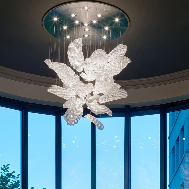 Top Selling Product Custom Luxury White Crystal Villa Hall Hotel Modern Project Crystal Chandelier