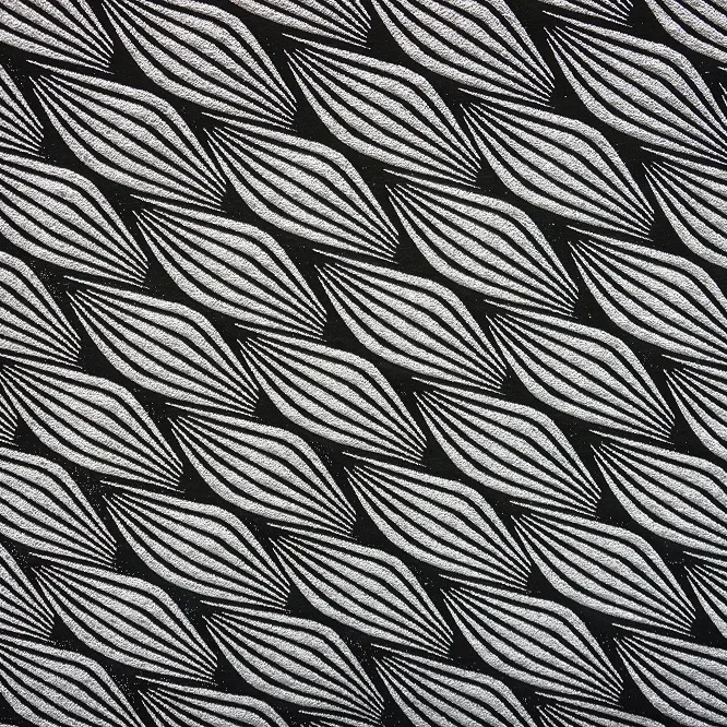 TS-E6001-9 Patterned metllic knit jacquard fabric black silver lurex fabric