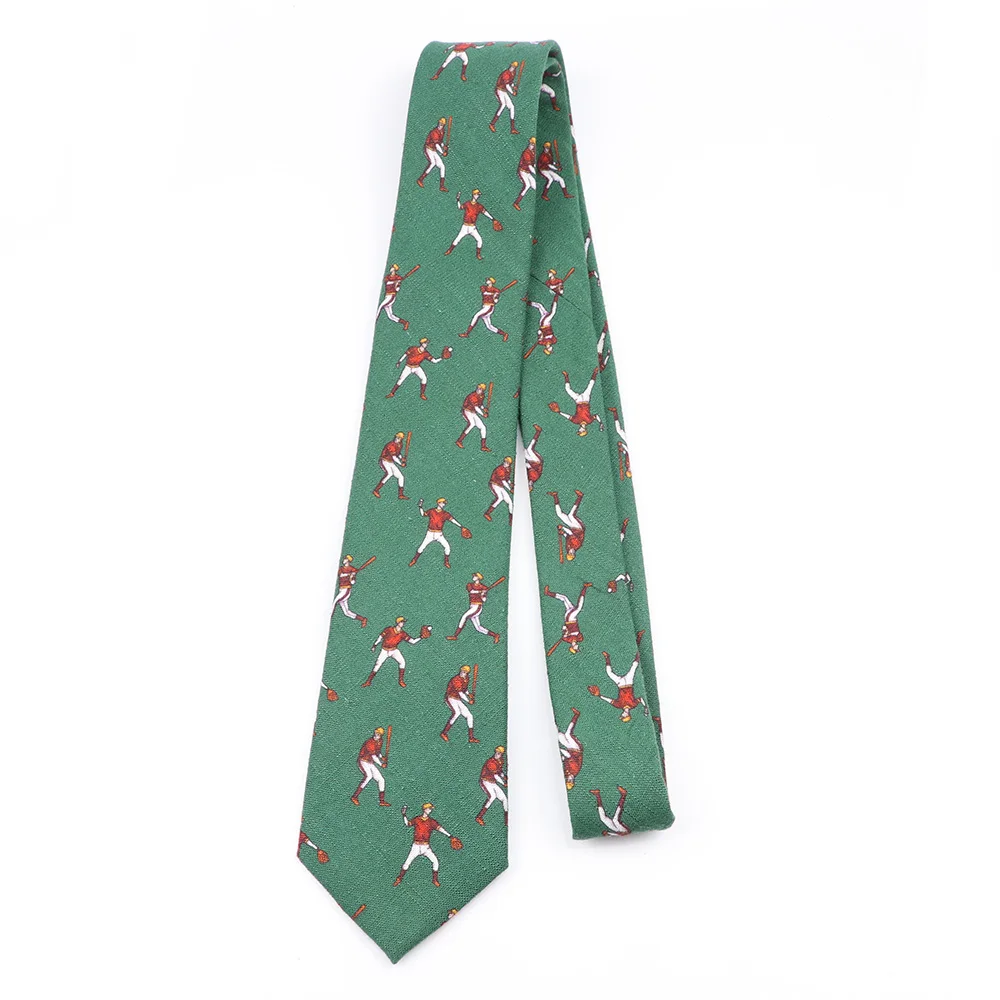 High Quality Cotton Handmade Tie For Men Cartoon Blue Green Necktie Wedding Business Suits Skinny Neck Ties Gravatas Accessories