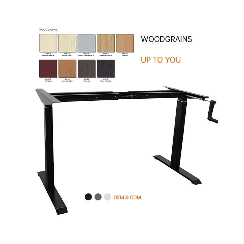 hand crank adjustment MDF Board crank adjustable sit stand table standing desk underframe