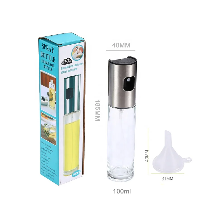 304 Stainless Steel 100ml and 200ml Oil Mister Olive Oil Sprayer Bottle