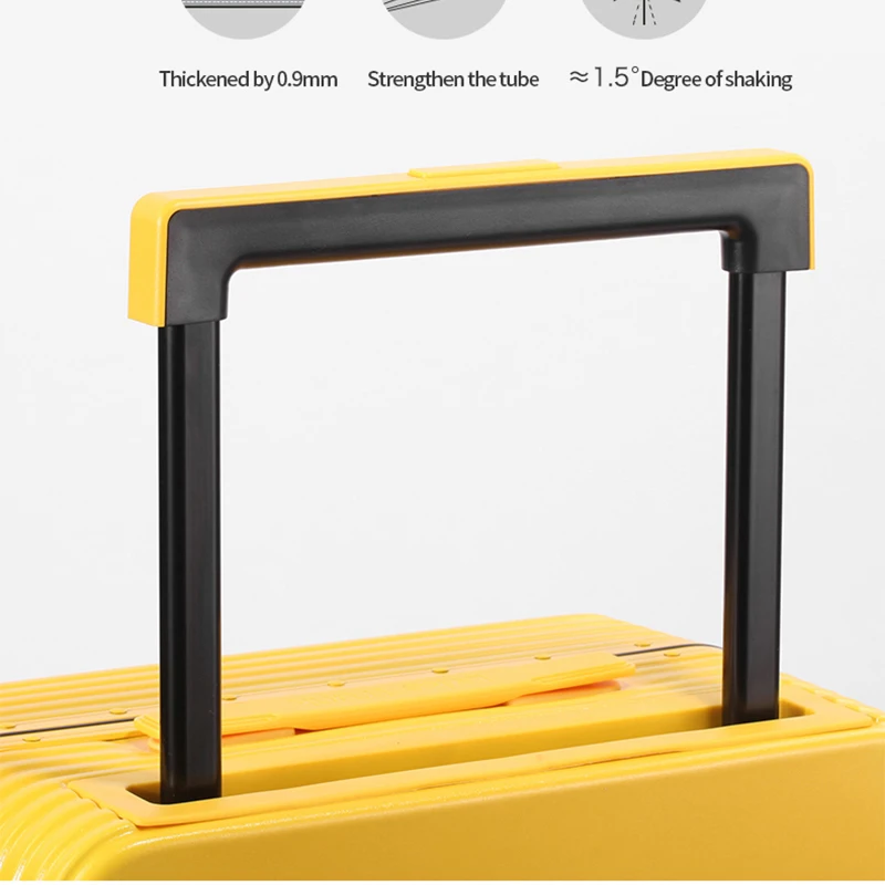Prosperity Wide Trolley Suit case Travel Small Zipperless Luggage Bags Trunk Suitcase Aluminium