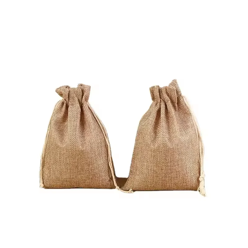 Reusable Jewelry Soap Hemp Burlap Linen Jute Bracelet Pouch Customize Small Jute Drawstring Bags