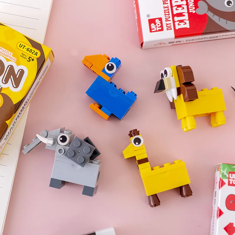 kindergarten puzzle DIY Pencil sharpener building blocks toy elementary school student small prize learning stationery wholesale