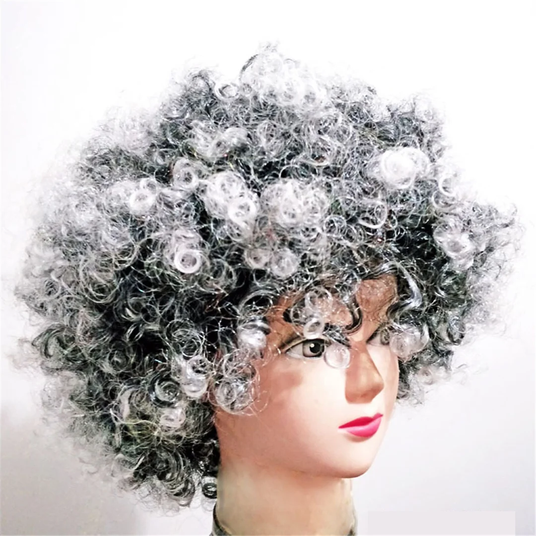 Halloween Fun Afro Wigs Colorful Clown Afro Wigs Cosplay Men Short Curly Party Wigs