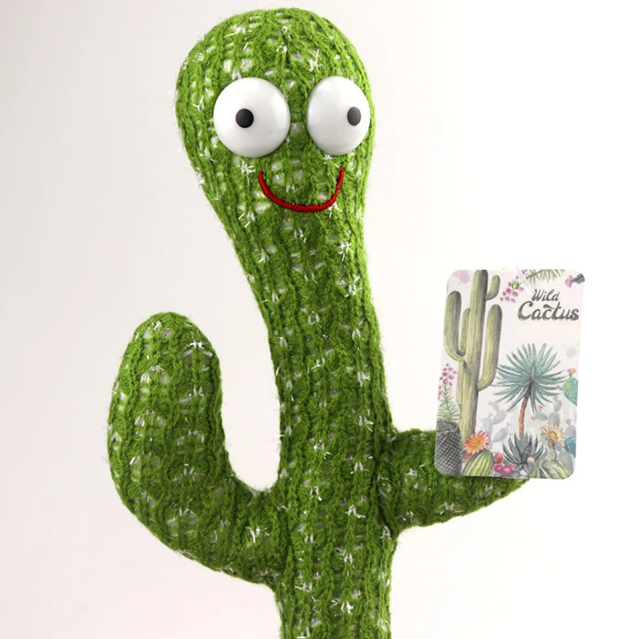 Baby songs arabic usb charging emoin singing dancing and shaking cactus twisting plush toy