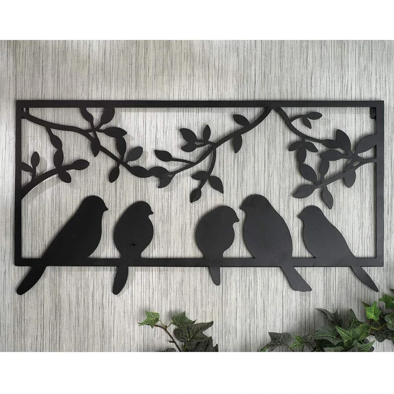 
Bird Silhouette Wall Art - Metal Perched Birds Home Decor 