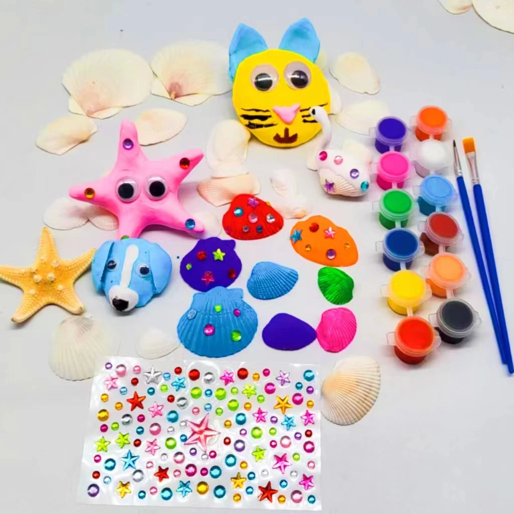 Art and Crafts Set Painting Drawing Birthday Gift Painting Crafts Sea Shell Painting Kit for Kids
