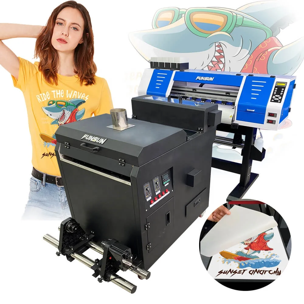 Funsun FS-600 New Offset Printing Transfer Technology 60cm DTF PET Film Printer DTF Printer Machine with 2 Pcs DX6 Heads