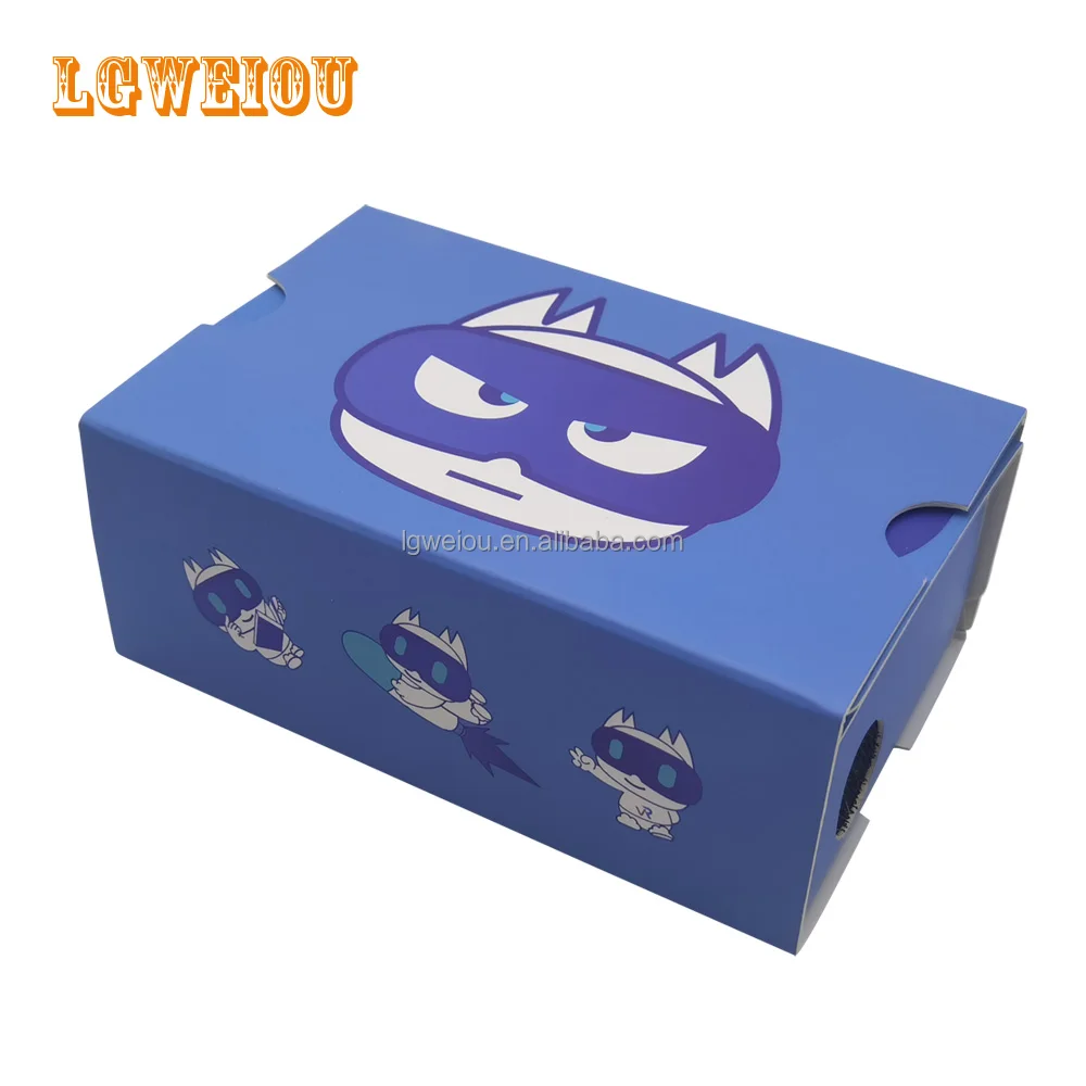 
Hot Selling VR Cardboard 3D Headset Virtual Reality Box with Head Strap Sucker VR paper glasses OEM PRINTING LOGO 