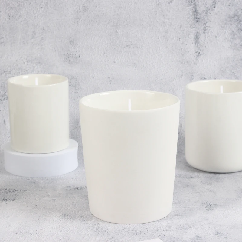 Recycled Clear Engraved Logo Fancy Recycled Ceramic Candle Jars With Lid And Box