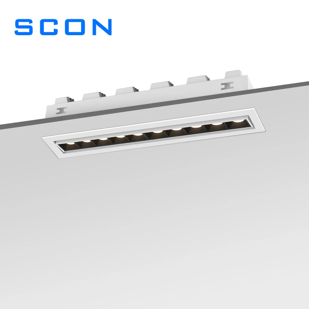 Scon Borderless Led Spotlight 12w High Cri 93 High-End Elegant Commercial Light Recessed Antiglare Downlight Led Trimless