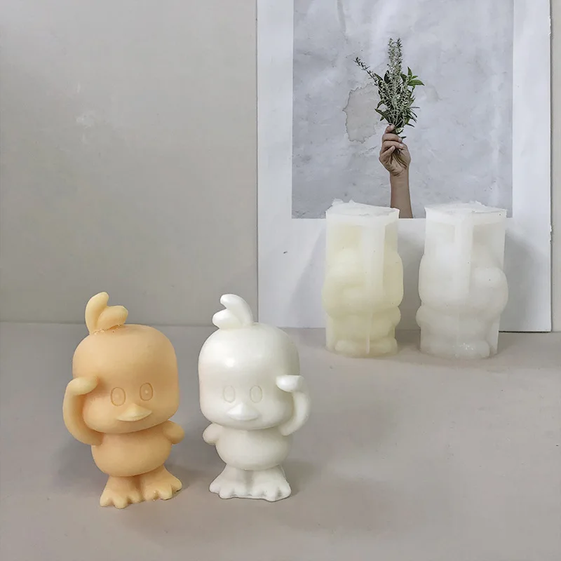 Home Decor DIY Cartoon Duck Silicone Mold Soap Candle Gypsum Aromatherapy 3D Cute Duck Silicone Candle Mold