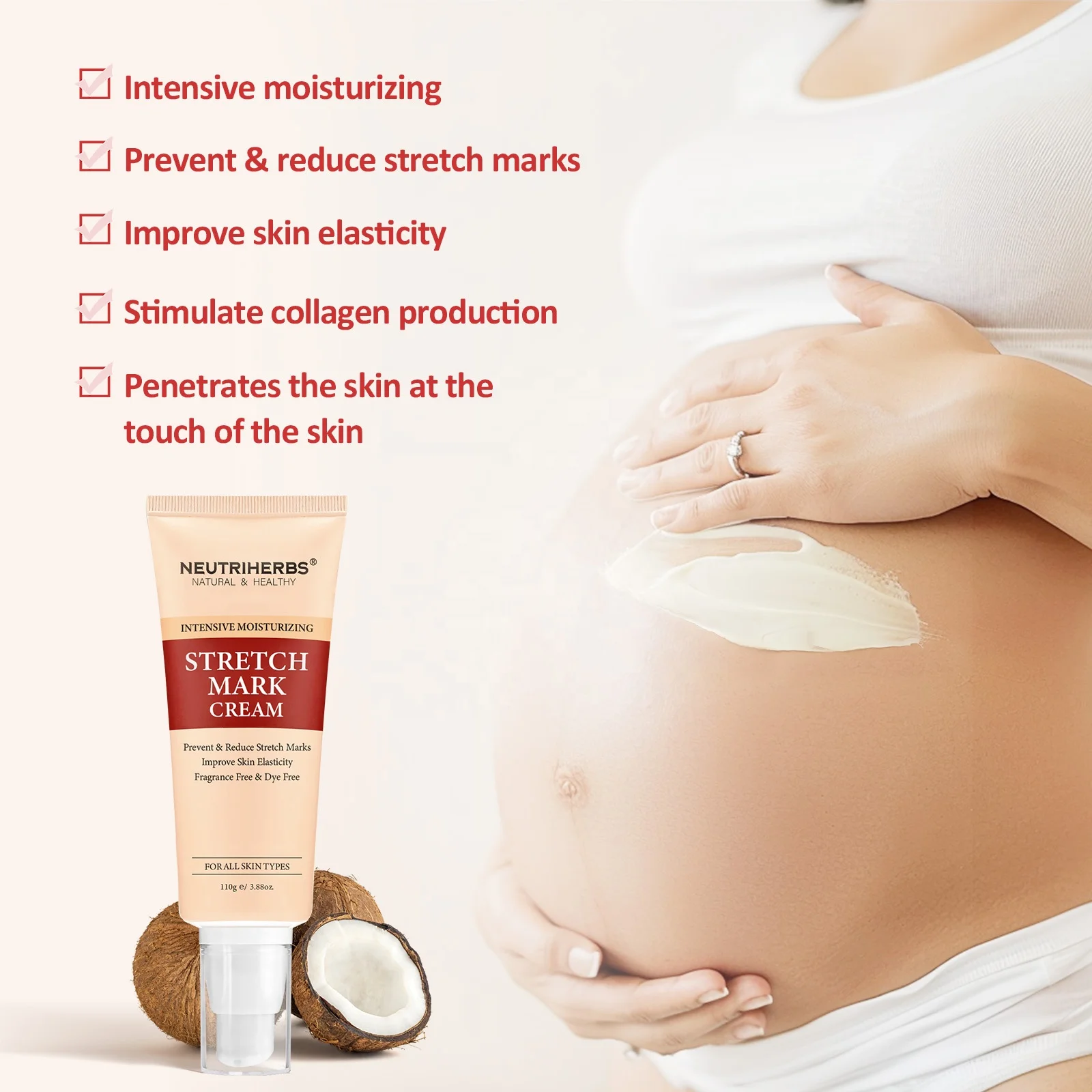Private Label Stretch Mark Cream Pregnancy Scar Removal Cream Shea Butter stretch mark cream