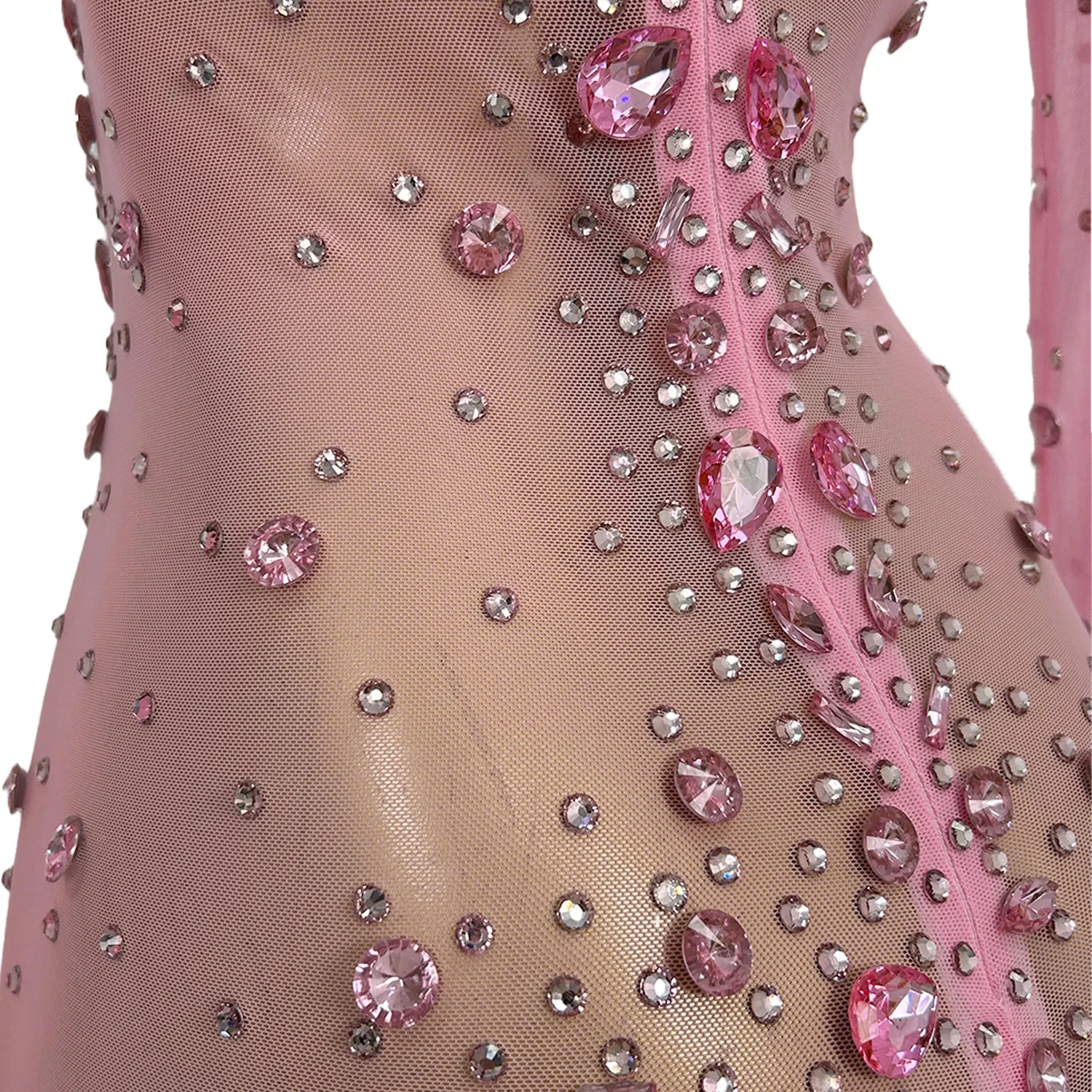 Sexy See Through Diamond Birthday Wedding Dinner Dress Singer Show Costume Long Ball Gown Women Formal Banquet Evening Dress