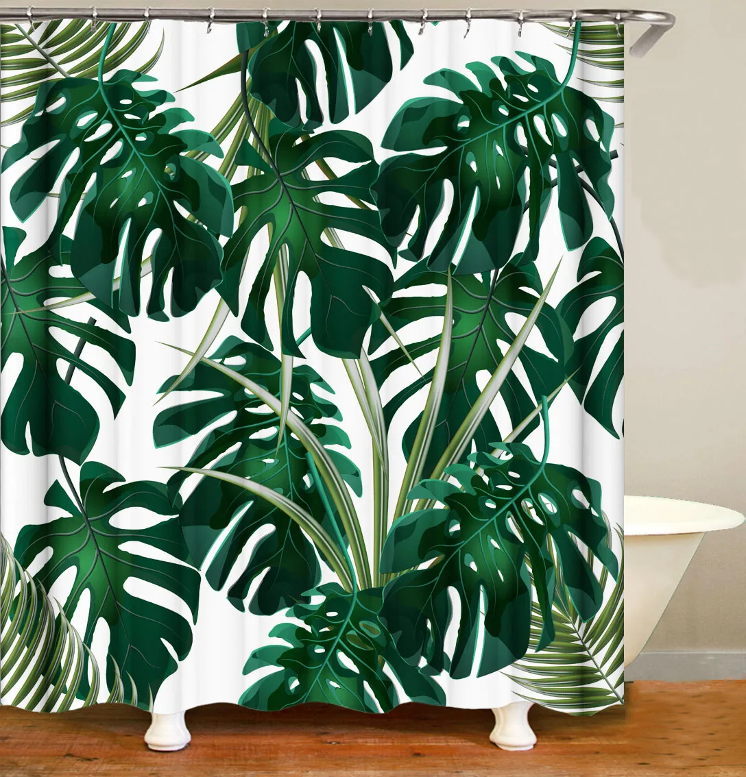 i@home nordic tropical jungle leaves printed shower curtain custom mildew resistant waterproof
