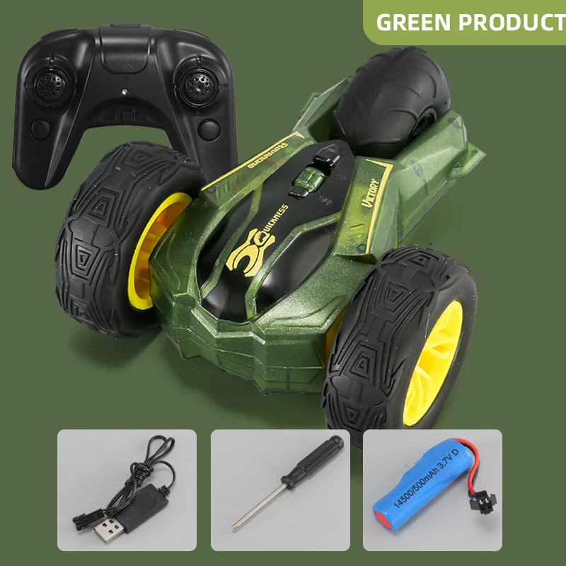 Green/Blue Remote Control RC Car Toys Stunt Racing 2.4ghz High Speed Scale Three Wheel Drift Performance Electric Car For Kids