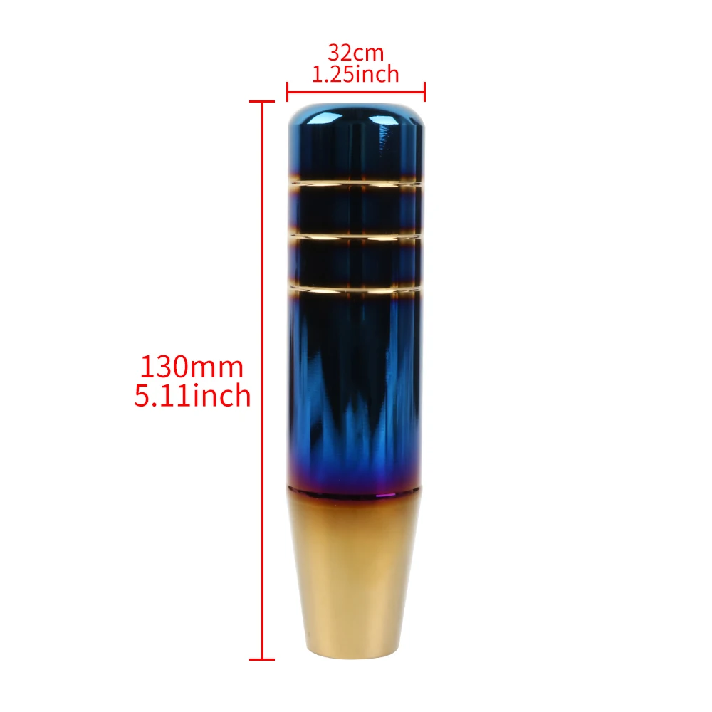 13CM Aluminum Burnt Blue / Gold Universal Shifter Lever Gear Shift Knob