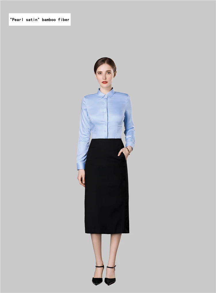 custom corporation bamboo cotton soft shiny luxury work uniform shirt