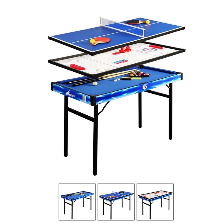 New 1.2m foldable pool/glide hockey/ping-pong/shuffleboard game table multi 4 in1game table