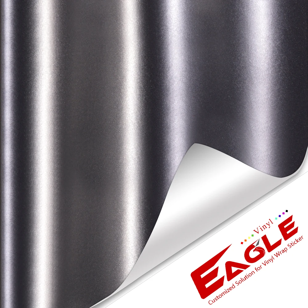 Wholesale Matte Brown Grey Satin Metallic Chrome Low Adhesion Car Self Adhesive Wrap Vinyl
