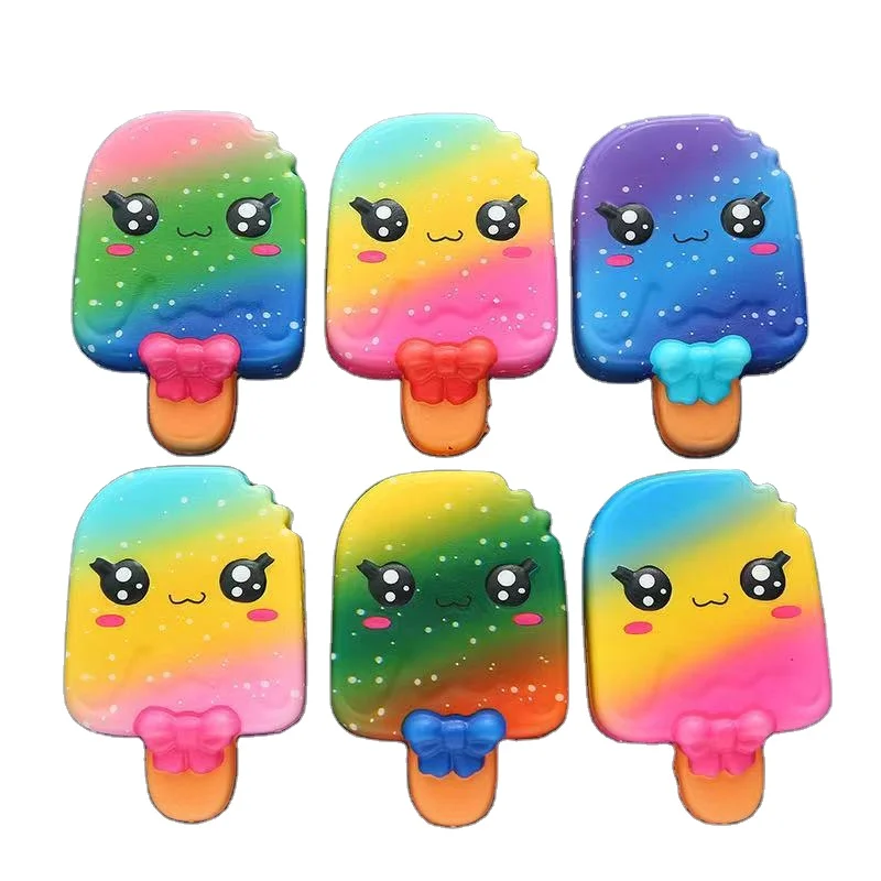 PU Foam Colorful Rainbow Ice Cream lollipop Kawaii Soft Squishy Food Slow Rebound Stress Relief Squeeze Toys Squishy Toys