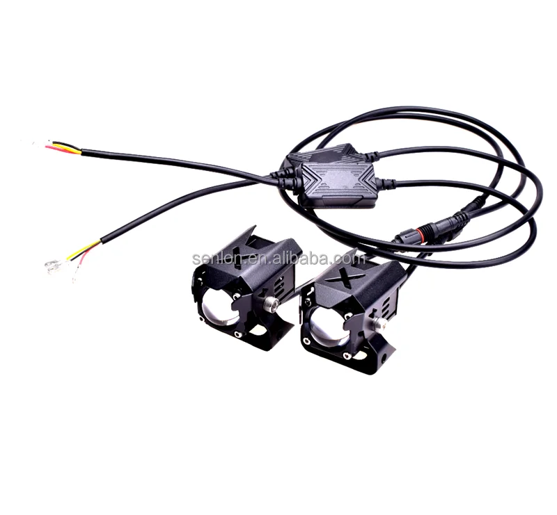 Waterproof dual color Bi LED Motorcycle electric bike LED driving light with HD lens Hi/Lo headlight