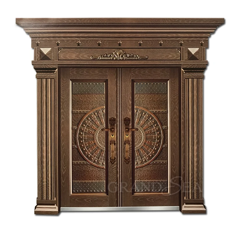 Luxury heavy duty house double steel main door design