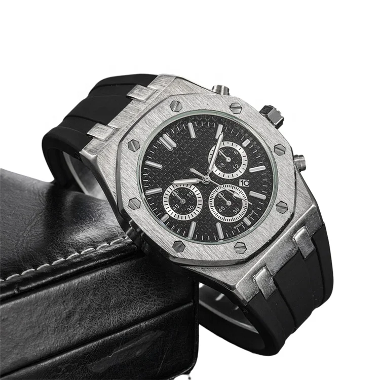 Fast Delivery Luxury Army Golden Quartz Watches For Men Hot Selling American Brand Watches Black Silica Gel Band Relojes Hombre