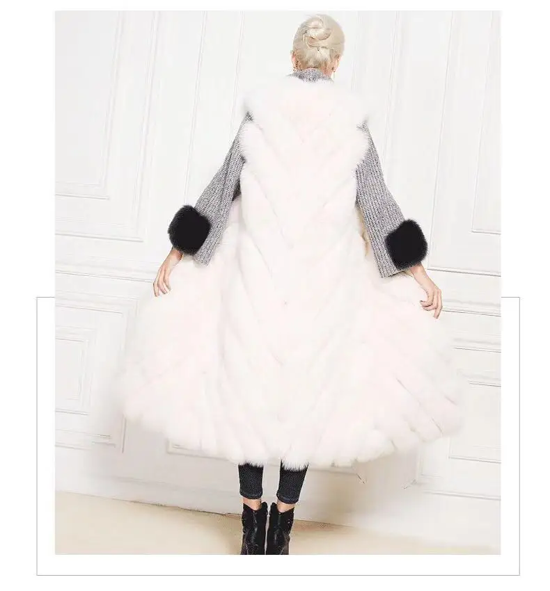 women winter vest  faux fox fur vest  faux fur waistcoat  for ladies with long style Factory price Shenzhen Lily Cheng
