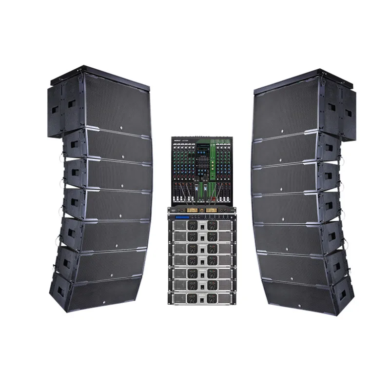 Outdoor 1000 People Event Professional Audio DJ Line Array Speaker  PA Sound System with Microphone and Mixer