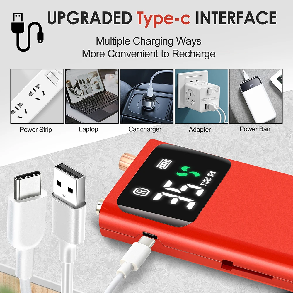 Professional Salon Nail Art Manicure E File Nail Drill Electric Brushless Motor 35000RPM Portable Nail Drill Machine