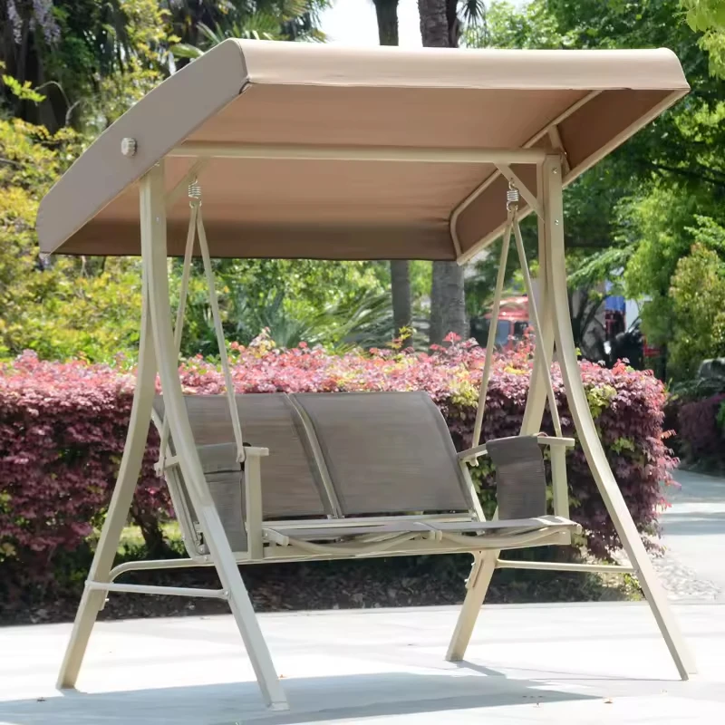 High Quality Iron Swings Outdoor Patio Garden Swing Canopy With Cover And Seat Cushion