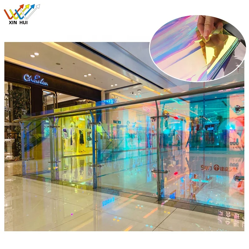 Радужная пленка экологически чистый материал ПЭТ дихроическая Радужная Переливающаяся оконная стеклянная декоративная пленка