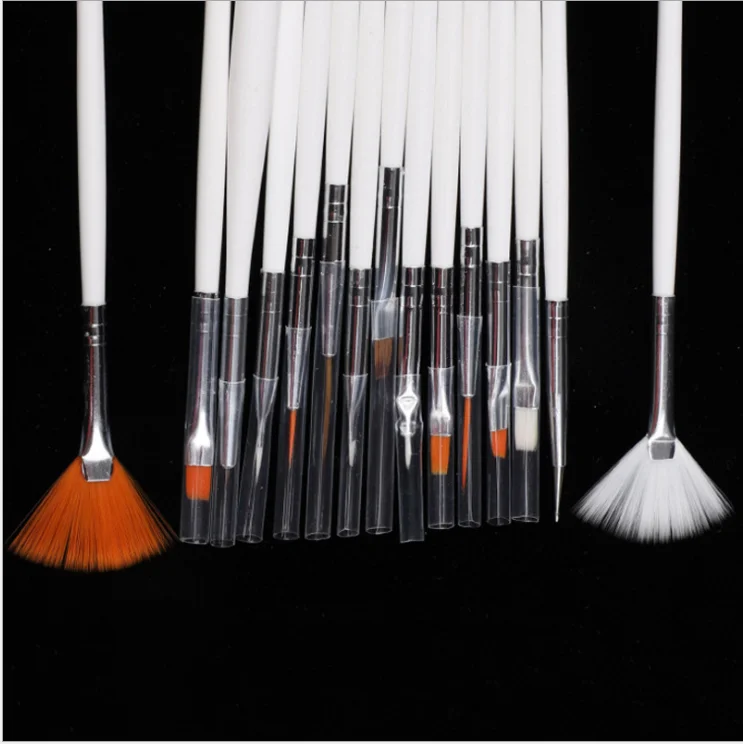 
Hot Selling 15 pcs Pink White Black Nail Art Brush Acrylic Set Art Tool 
