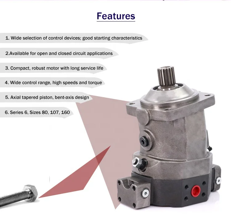 Rexroth Hydraulic Pump Motor A6VM200HA1T/63W-VAB010F0A Rexroth Hydraulic Drive Motor