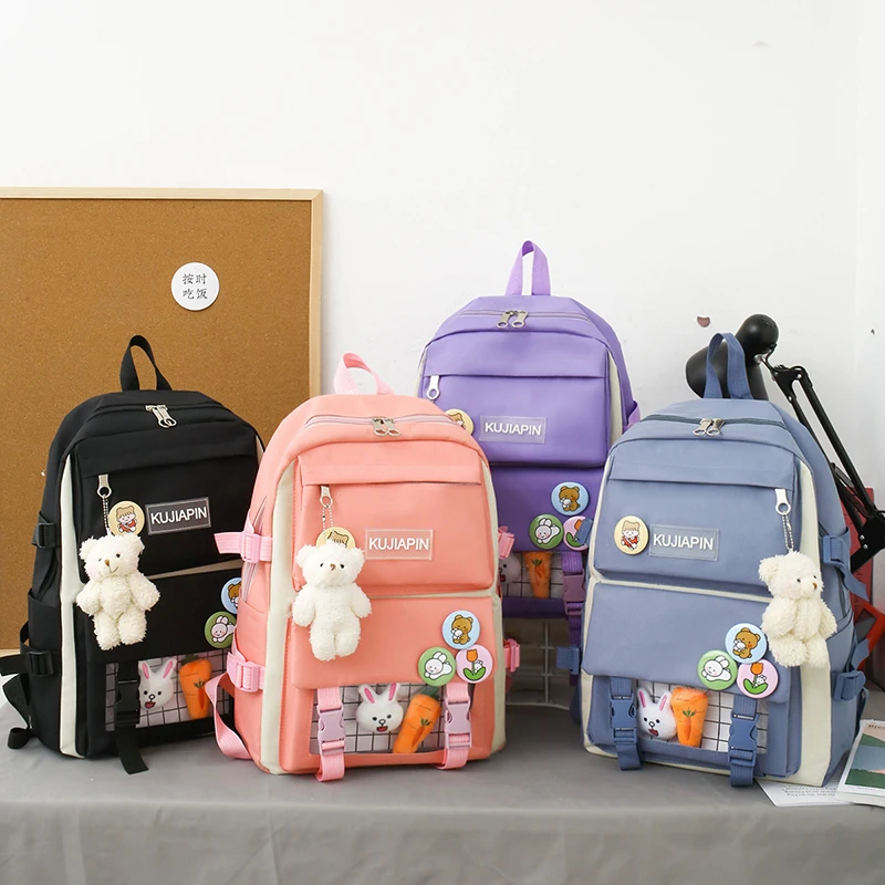 Foreign trade goods 4 pcs in 1 school bagpack backpack rucksack set bag for primary high school teenager